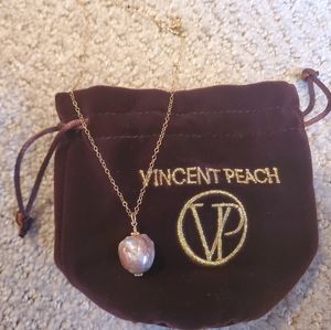 Baroque Pearl Drop Necklace | Pink Pearl